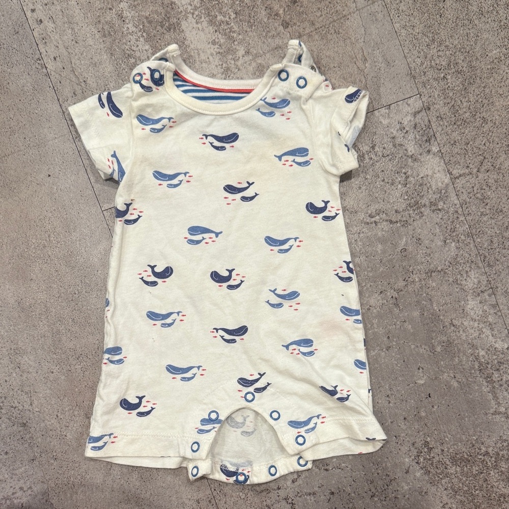 Baby Boden Shorts Romper with whales